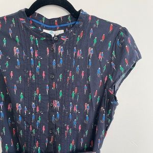 Boden People Print Midi Dress (size 8)